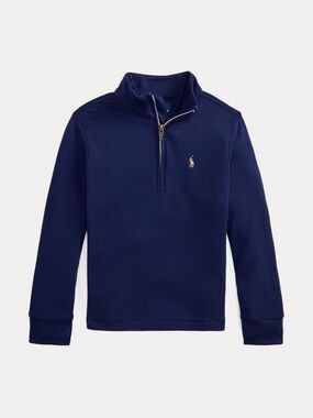 Ralph Lauren Men’s Royal Blue Quarter-Zip Fleece with Yellow Pony